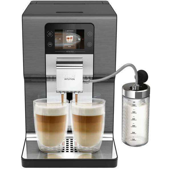 Кавомашина Krups Intuition Experience Hot&Cold, 3л, зерно, автомат.капучинатор, дисплей, авторецептів - 36, сенcор.керування, сріблястий-чорний