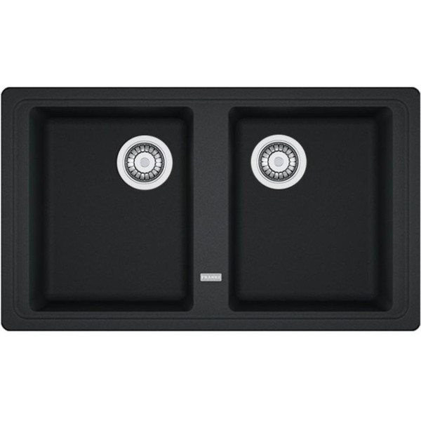 Мийка кухонна Franke Basis, фраграніт, прямокутник, без крила, 860х500х200мм, чаша - 2, накладна, BFG 620, онікс