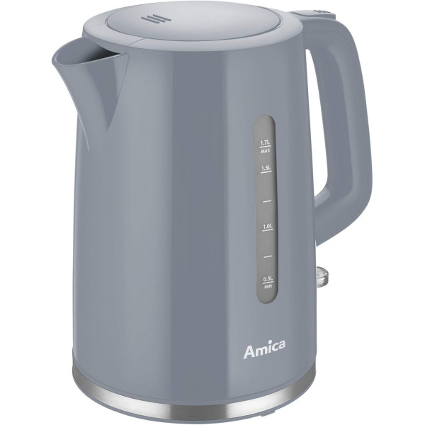 Електрочайник Amica 1.7л, пластик, сірий