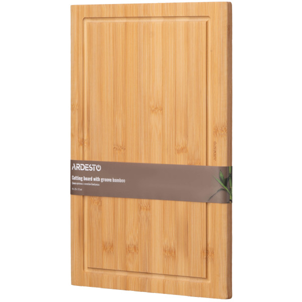 Дошка кухонна з жолобом ARDESTO Midori, 40х28х1.5см, бамбук