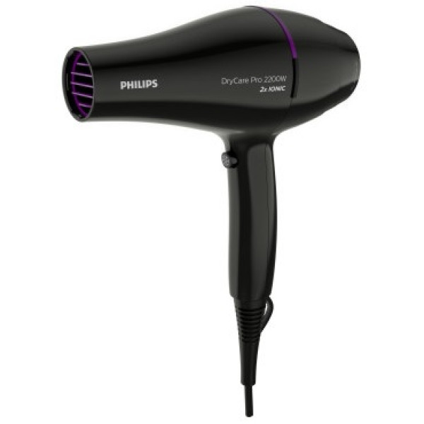 Фен Philips DryCare ACmotor, 2200Вт, 3 режими, дифузор, іоніз-я, хол. обдув, чорний