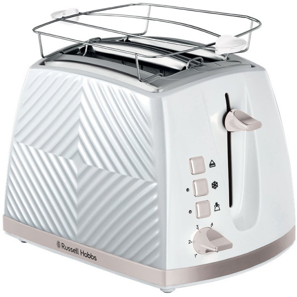 Тостер Russell Hobbs GrooWe 2 Slice 850Вт, підігрів, розморож., пластик, білий