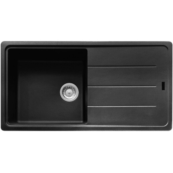 Мийка кухонна Franke Basis, фраграніт, прямокутник, з крилом, 970х500х200мм, чаша - 1, накладна, BFG 611-97, онікс