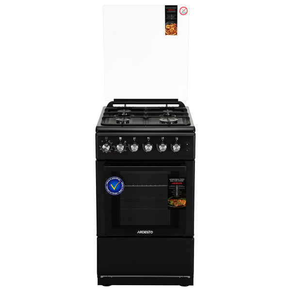 Плита ARDESTO комбі, 52л, 50x60см, конвекція, чавун, підсвічування, форсунки LPG (підключення газового балона), чорний