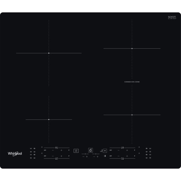 Варильна поверхня Whirlpool індукційна, 60см, розширена зона, чорний