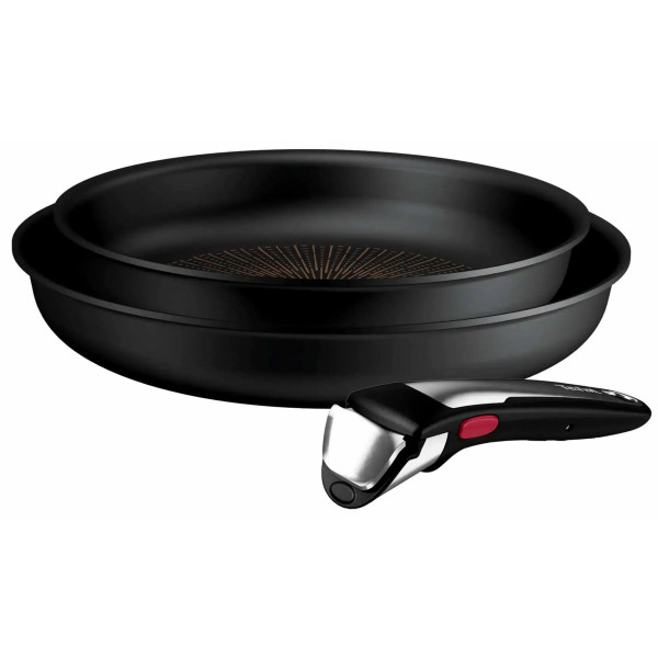 Набір посуду Tefal Ingenio Excellence+, 3 предмети, алюміній, нержавіюча сталь, бакеліт, чорний