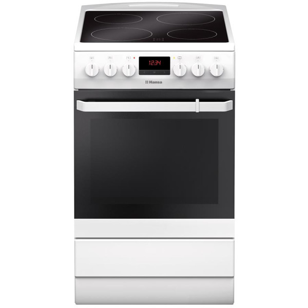 Плита Hansa електрична склокерамічна , 50х60см, 62л, дисплей, білий