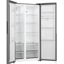 Холодильник SBS Gorenje, 179х62х91см, 2 двері, 344(197)л, А+, NF+, Інв., Зона св-ті, диспенсер, Зовн. Диспл, нерж