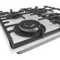 Варильна поверхня Gorenje газова на склі, 60см, чавун, білий