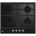 Варильна поверхня Beko газова на склі, 60см, чавун, чорний
