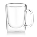 Набір чашок з ручками і подвійними стінками ARDESTO, 270мл, 2шт, боросилікатне скло, прозорий