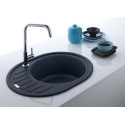 Мийка кухонна Franke Ronda, фраграніт, овал, з крилом, 620х500х200мм, чаша - 1, накладна, ROG 611-62, онікс