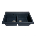 Набір кухонний Adamant Similar, штучний камінь, прямокут., без крила, 885x505x230мм, чаша - 2, врізна, графіт + змішувач + дозатор + ополіскувач склянок + коландер