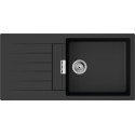 Мийка кухонна Hansgrohe S52, граніт, прямокутник, з крилом, 980х480х190мм, чаша - 1, накладна, S520-F480, чорний графіт