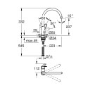 Змішувач кухонний Grohe QuickFix Start Flow, довж.виливу - 223мм, поворотний, 1важіль, хром