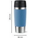 Термочашка Tefal Travel Mug Classic Twist, 360мл, нержавіюча сталь, блакитний