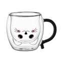 Набір чашок з ручками і подвійними стінками ARDESTO Animals, 250мл, 2шт, боросилікатне скло, прозорий