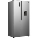 Холодильник SBS Gorenje, 179х62х91см, 2 двері, 344(197)л, А+, NF+, Інв., Зона св-ті, диспенсер, Зовн. Диспл, нерж