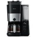 Кавоварка Philips крапельна All-in-1 Brew 1.25л, зерно + мелена, дисплей, підігрів кавника, кавомолка, чорний
