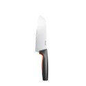 Кухонний ніж поварський Santoku Fiskars Functional Form, 16см, нержавіюча сталь, пластик, чорний