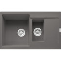Кухонна мийка Franke Maris, фраграніт, прямокут., з крилом, 780х500х200мм, чаша-2, накладна, сірий камінь