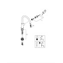 Змішувач кухонний Grohe QuickFix Start Flow, довж.виливу - 223мм, поворотний, 1важіль, хром