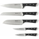 Набір ножів Tefal Ice Force, 5пр., з дерев'яною колодкою, нержавіюча сталь, пластик, чорний