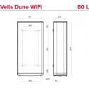 Водонагрівач електричний Ariston VELIS DUNE WIFI 80 EU плаский, слім, 80л, 2*1,5 кВт, емал. нагр. ел, ун. монтаж, ел. кер-ня, B, Італія, білий