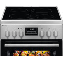 Плита Electrolux електрична склокерамічна, 57л, 50x60см, дисплей, конвекція, мангальна підставка, нерж