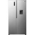 Холодильник SBS Gorenje, 179х62х91см, 2 двері, 344(197)л, А+, NF+, Інв., Зона св-ті, диспенсер, Зовн. Диспл, нерж