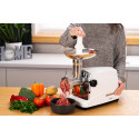 М'ясорубка ARDESTO, 1750Вт, 2кг/хв, 3 решітки, насадка для ковбас, кеббе, 4 терки, пластик, біло-сріблястий