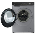 Пральна машина Hitachi фронтальна, 8кг, 1400, A+++, 60см, дисплей, пара, інвертор, люк чорний, cріблястий