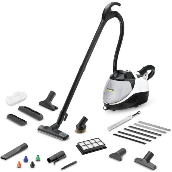 Паропилосос Karcher SV 7, 2200Вт, вологе прибирання, вода -0.45л, HEPA, обробка парою, біло-чорний