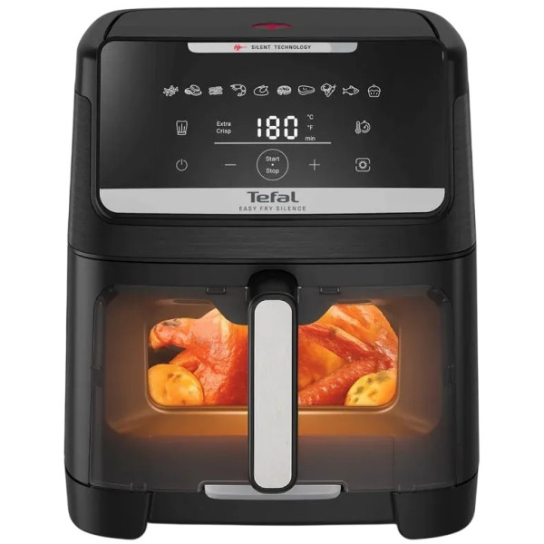 Мультипіч Tefal Easy Fry Silence XXL, 1800Вт, чаша-7л, сенсорне керув., 10 програм, з віконцем, пластик, чорний