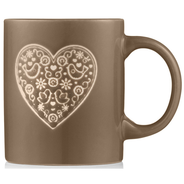 Чашка ARDESTO Heart, 320мл, кераміка, сірий
