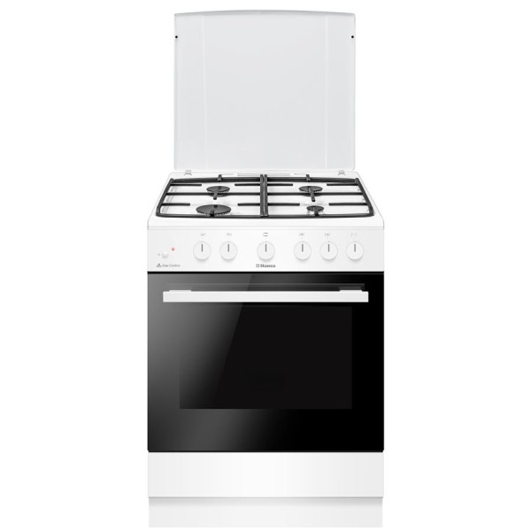 Плита Hansa газова, 67л, 60x60см, чавун, газ контр., білий