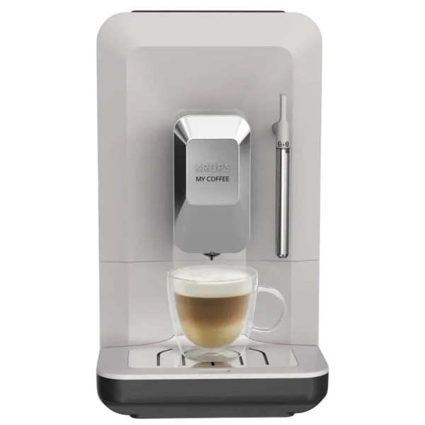 Кавомашина Krups My Coffee+ 1.5л, зерно, ОLED дисплей, авторецептів - 3, метал, сірий