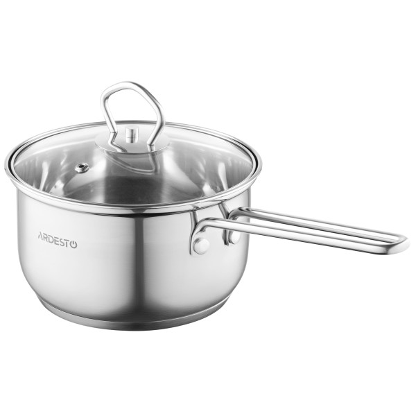 Ківш зі скляною кришкою ARDESTO Gemini Bari, 1.6л, нержавіюча сталь