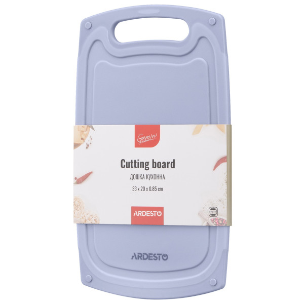 Дошка кухонна ARDESTO Gemini, 33х20х0.85см, пластик, сірий