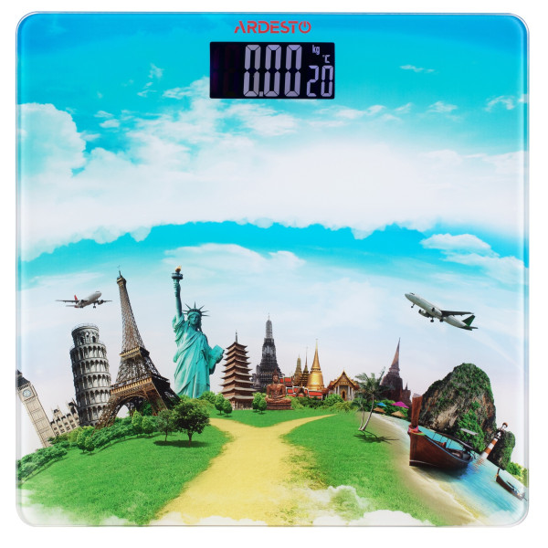 Ваги ARDESTO підлогові Travel, 150кг, AAAx2 в комплекті, скло, багатокольорові