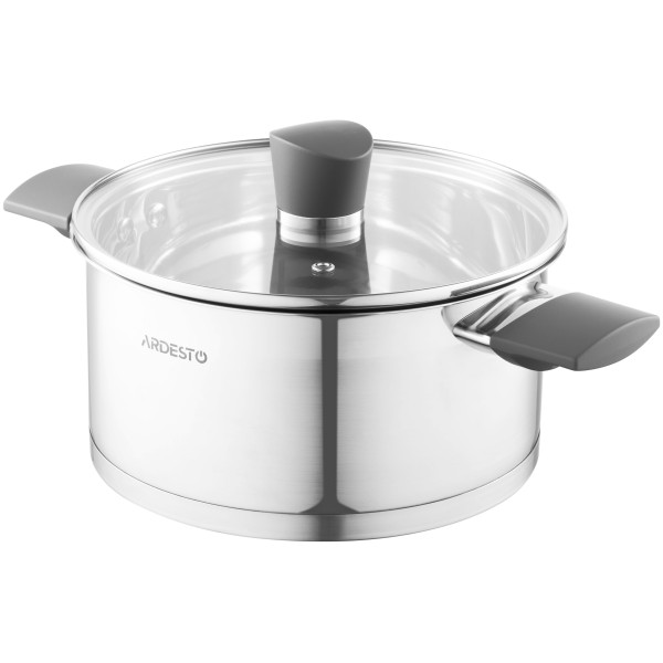 Каструля зі скляною кришкою ARDESTO Gemini Trento, 3л, нержавіюча сталь, бакеліт