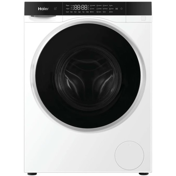 Прально-сушильна машина Haier фронтальна, 5(2.5)кг, 1200, A, 42.3см, дисплей, інвертор, люк чорний, Wi-Fi, висота 70см, білий