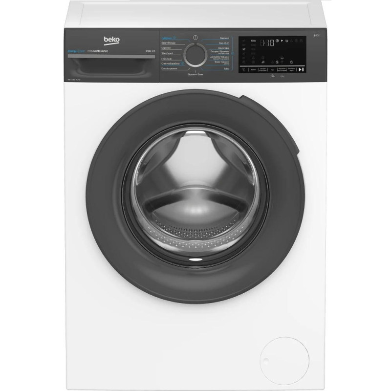 Пральна машина Beko фронтальна, 8кг, 1200, A, 50см, дисплей, пар, інвертор, white