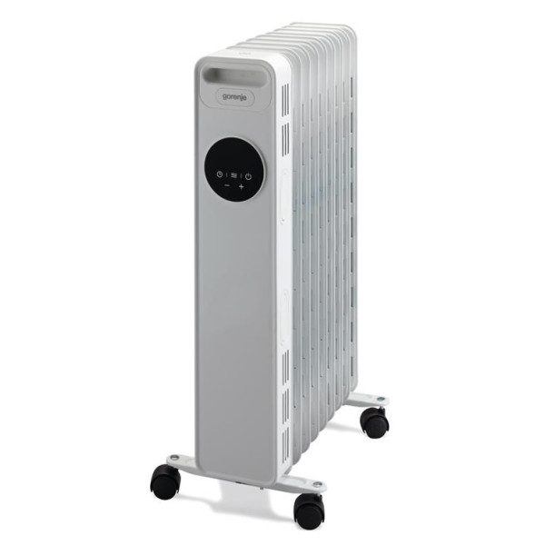 Обігрівач оливний Gorenje, 15м2, 2000Вт, електр. упр-ння, 9 секцій, пульт ДК, білий