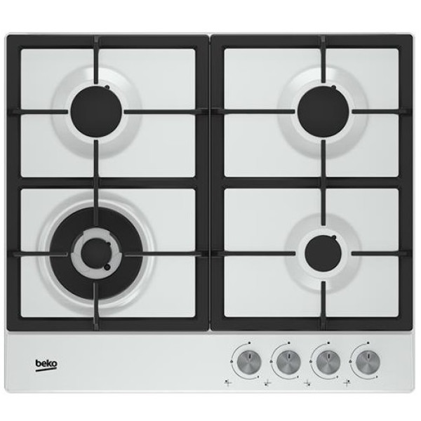 Варильна поверхня Beko газова, 60см, чавун, білий