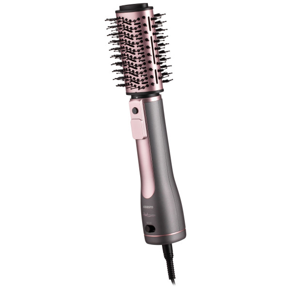 Фен-щітка ARDESTO Brush Pink Touch, 1200Вт, 2 швидкості, 2 темп. режими, LED-дисплей, функція іонізації , 4 насадки, сірий+ рожевий