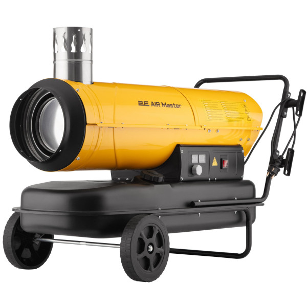 Теплова гармата дизель/гас 2E PowerHeat D30i, непрямого нагріву, 30кВт, 400м2, 780м3/год, колеса, IPX4, жовтий, 34.4кг