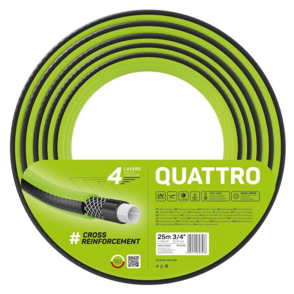 Шланг садовий Cellfast QUATTRO 3/4' 25м 4 шари до 20бар -10…+50°C