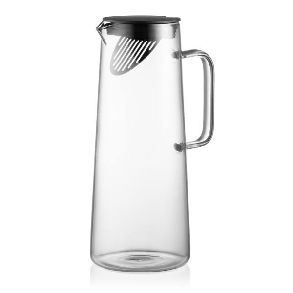 Глечик з кришкою ARDESTO Graphite, 1350мл, боросилікатне скло, пластик, нержавіюча сталь, сірий