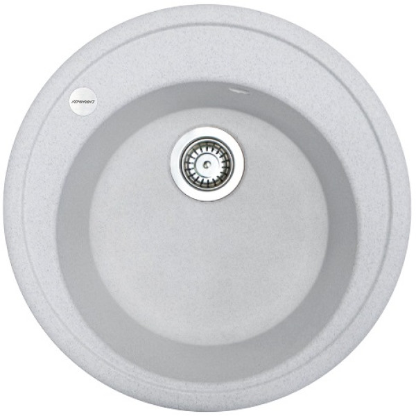 Мийка кухонна Adamant Sun, штучний камінь, кругла, без крила, 510x200мм, чаша - 1, врізна, Old stone